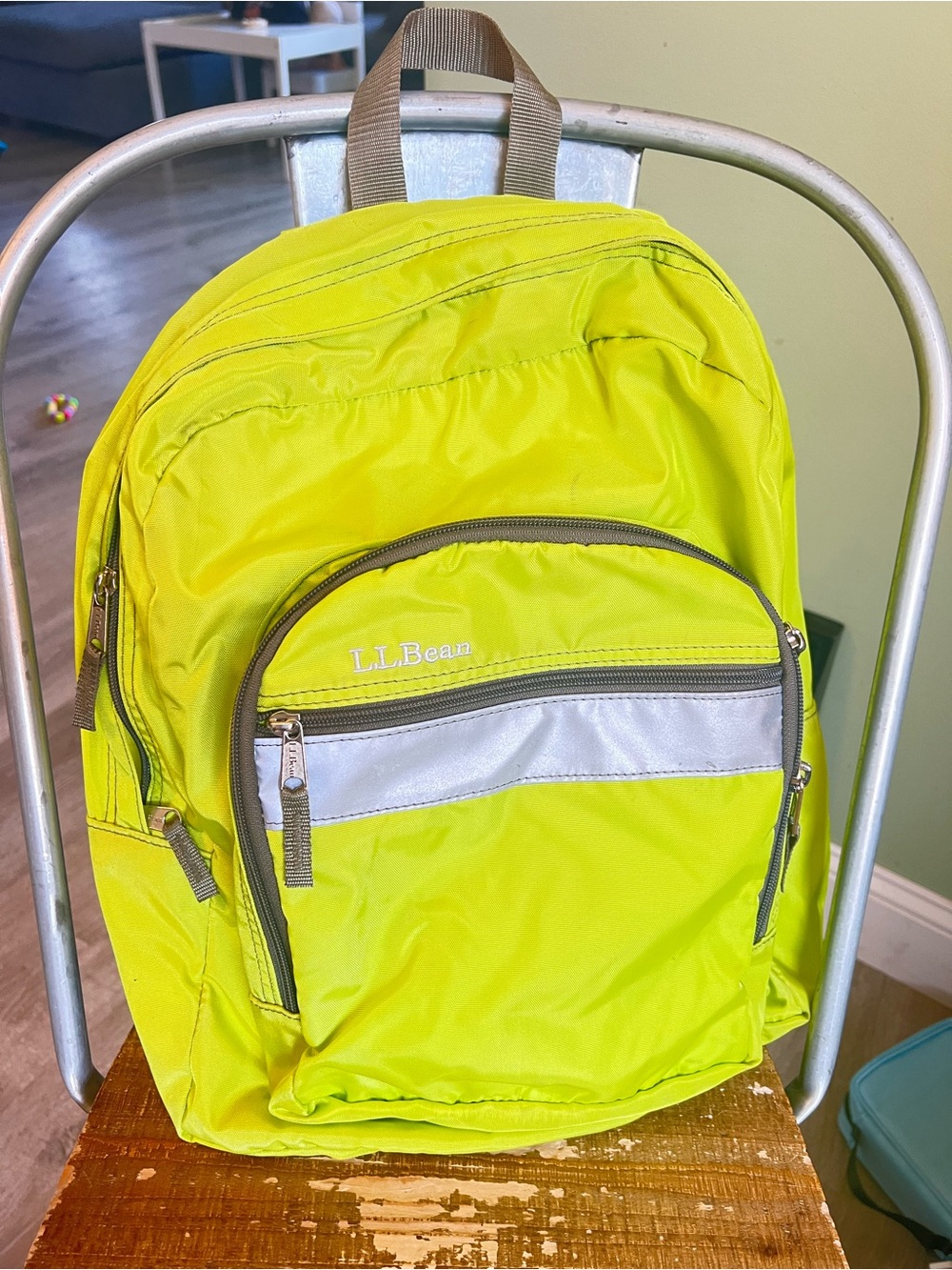 L.L. Bean Neon Yellow Men’s Backpack with Reflective Accent